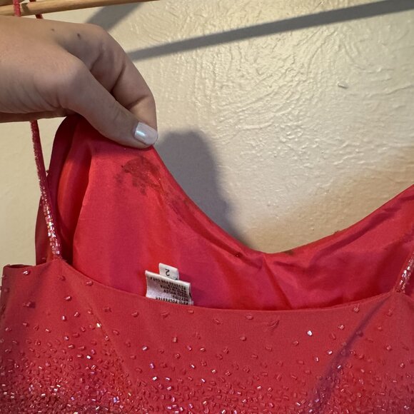 Vintage Cache Pink Beaded Maxi Dress Size 2 - Picture 6 of 10